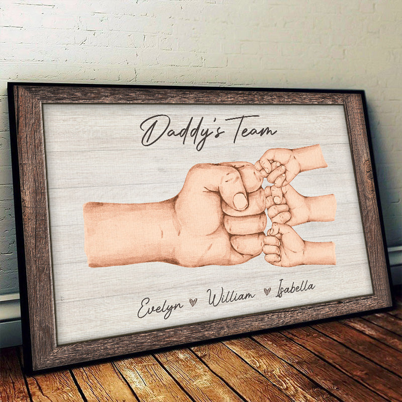 Custom Name Daddy's Team Family Gifts - Personalized Poster