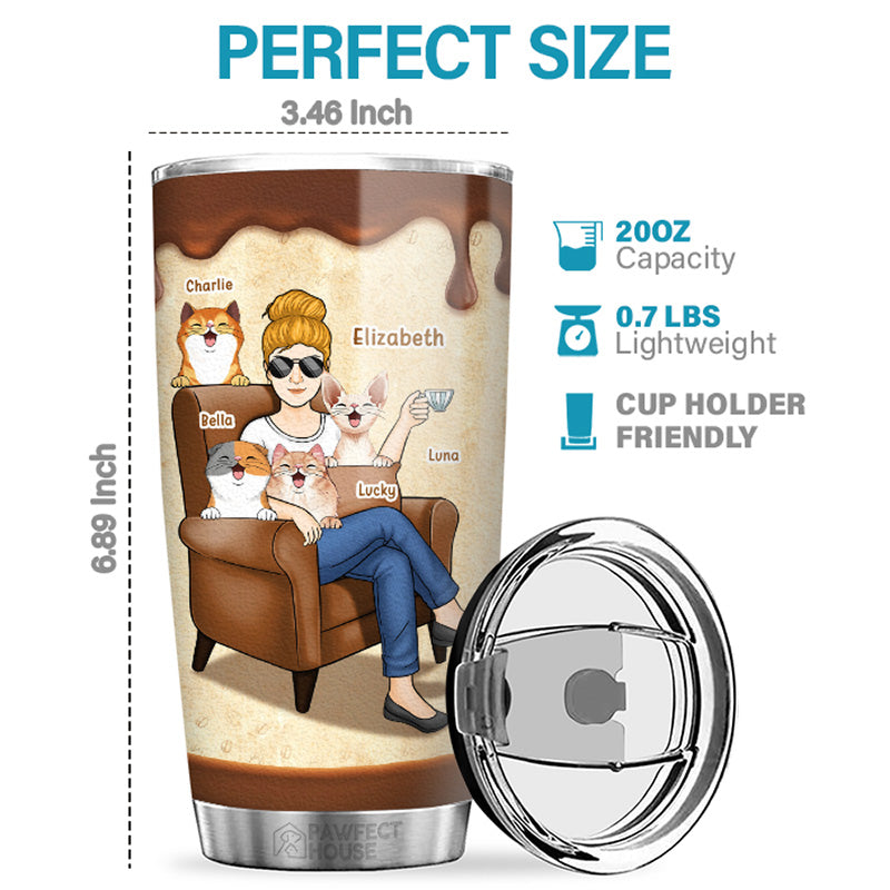 Custom Name Cat Lover Gifts for Women - Personalized Tumbler