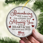 Custom Photo Memorial Gifts for Mom - Personalized Ceramic Ornament