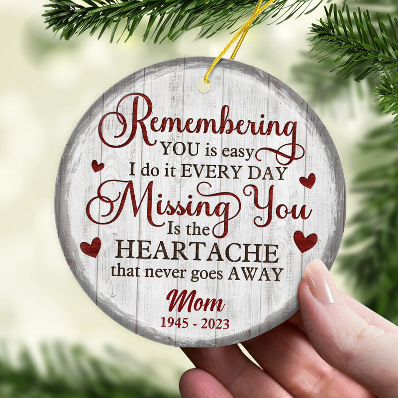 Custom Photo Memorial Gifts for Mom - Personalized Ceramic Ornament