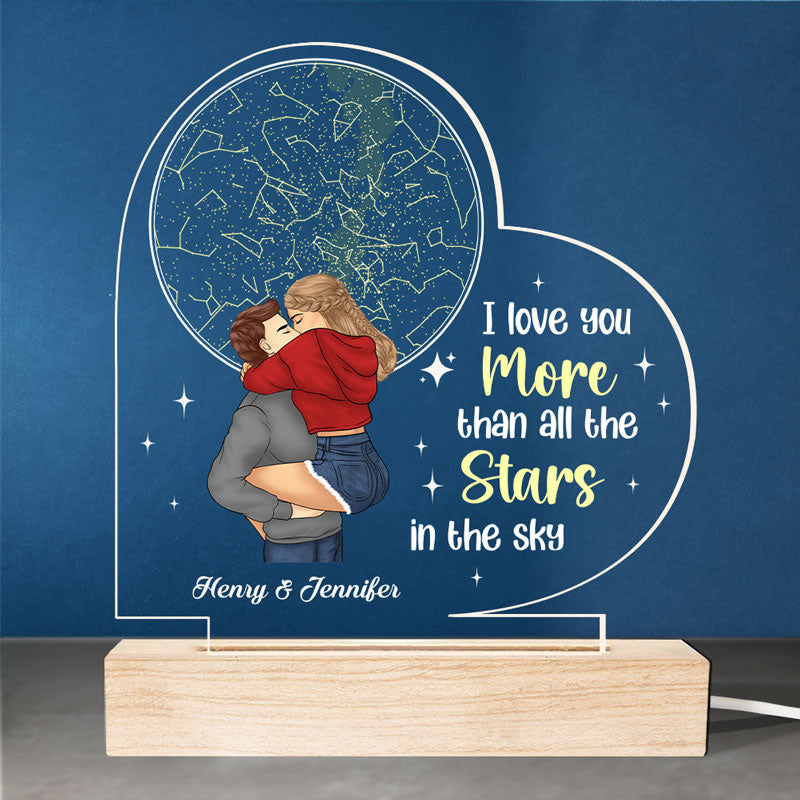 Custom Name Starry Sky Couple Gifts - Personalized 3D LED Light