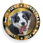 Custom Pet Photo First Christmas Gifts for Dog Lovers - Personalized Ornament