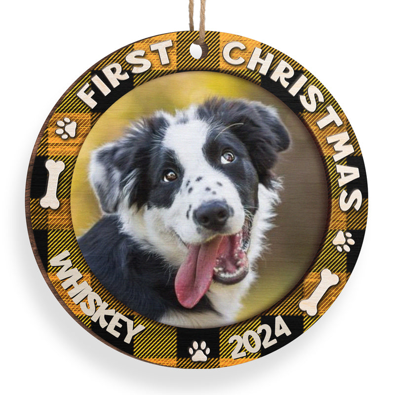 Custom Pet Photo First Christmas Gifts for Dog Lovers - Personalized Ornament