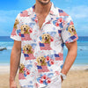 Custom Photo Roll Out Those Crazy Days Of Summer - Dog & Cat Personalized Custom Unisex Patriotic Tropical Hawaiian Aloha Shirt - Independence Day, 4th Of July, Summer Vacation Gift, Gift For Pet Owners, Pet Lovers
