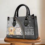 Custom Name Dog and Cat Gifts for Pet Lovers - Personalized Leather Handbag