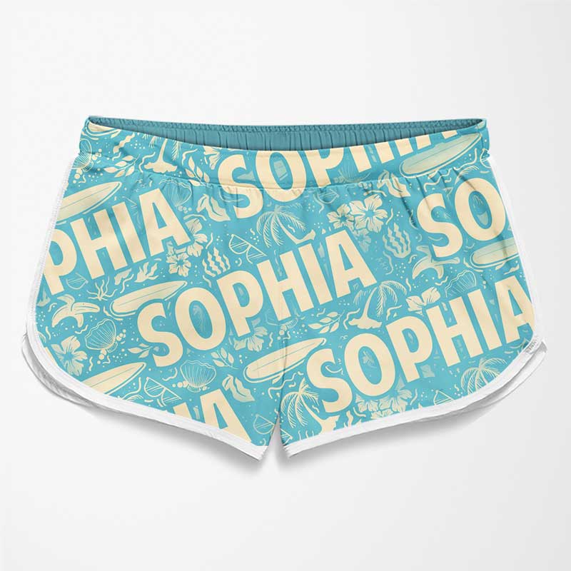 Summer Days, Happy Hearts - Funny Personalized Custom Tropical Hawaiian Aloha Couple Beach Shorts - Summer Vacation Gift, Birthday Party Gift For Husband Wife