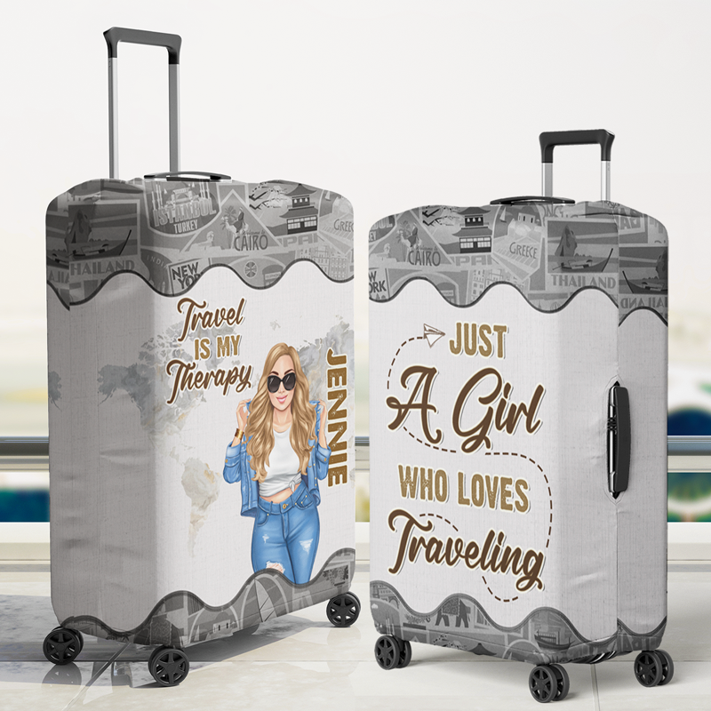 The Sky Is Calling And I Definitely Must Go - Travel Personalized Custom Luggage Cover - Gift For Traveling Lovers