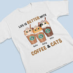 Custom Name Coffee and Cat Lover Gifts - Personalized Apparel