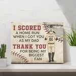 Custom Name Baseball Dad Gifts - Personalized Easel Canvas