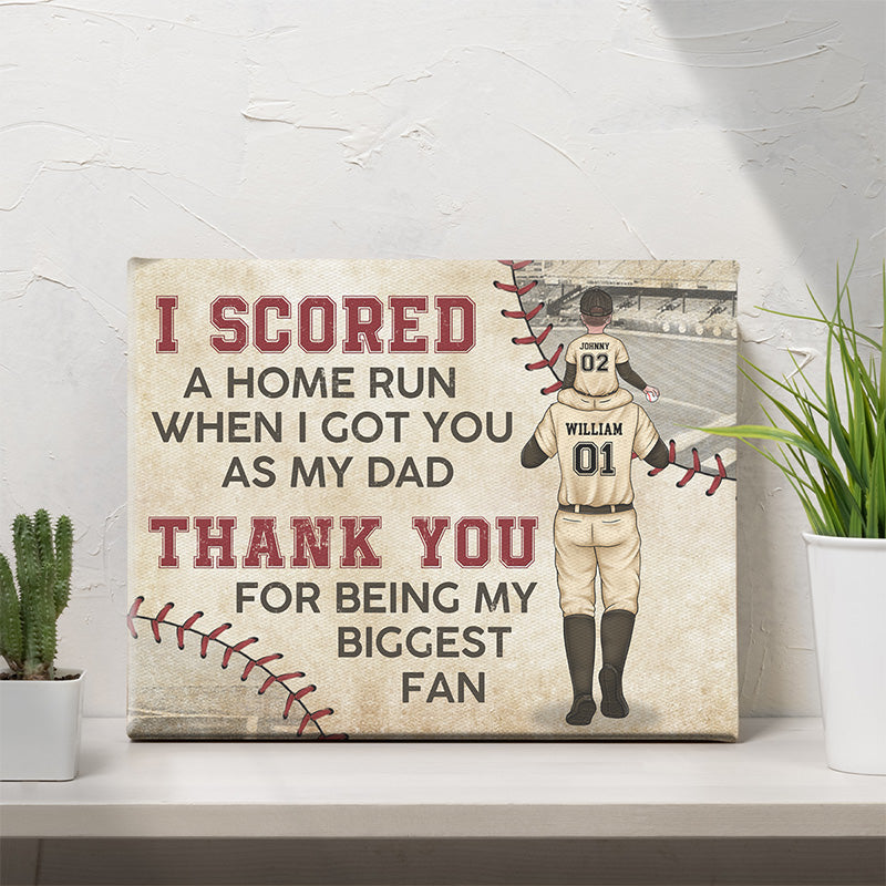 Thanks For Being My Biggest Fan - Family Personalized Custom Horizontal Tabletop, Desk Canvas With Easel Back - Birthday Gift For Dad