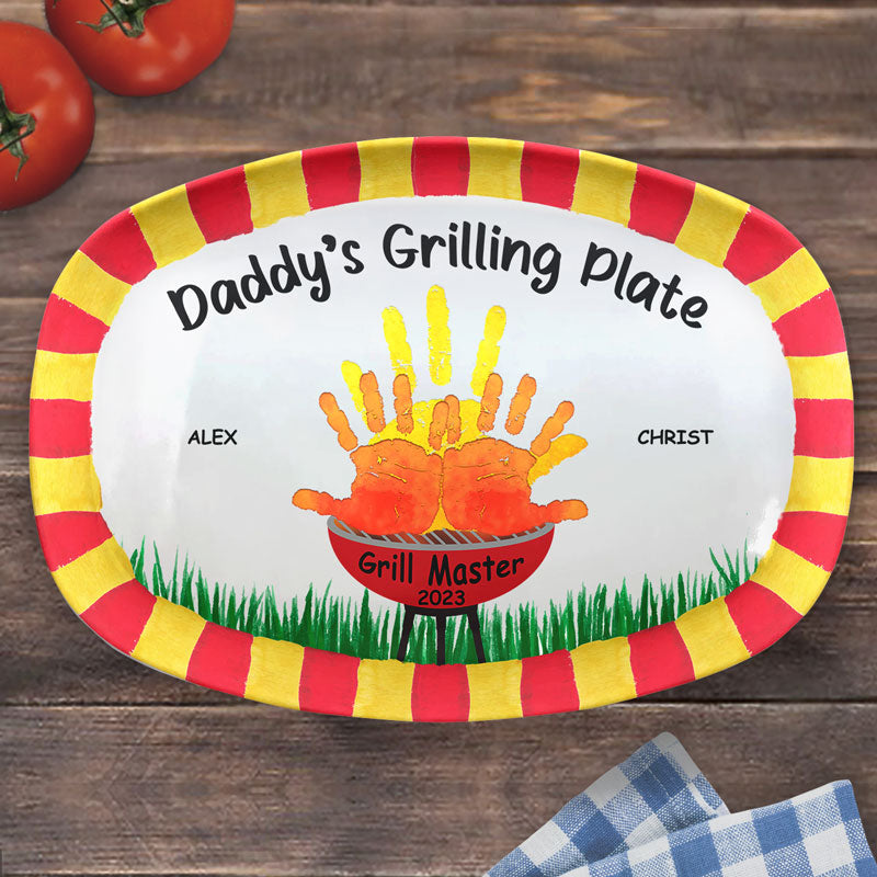Custom Name Grilling Gifts for Dad - Personalized Platter