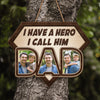 Custom Photo I Have A Hero I Call Him Dad - Family Personalized Custom Shaped Home Decor Wood Sign - House Warming Gift For Dad