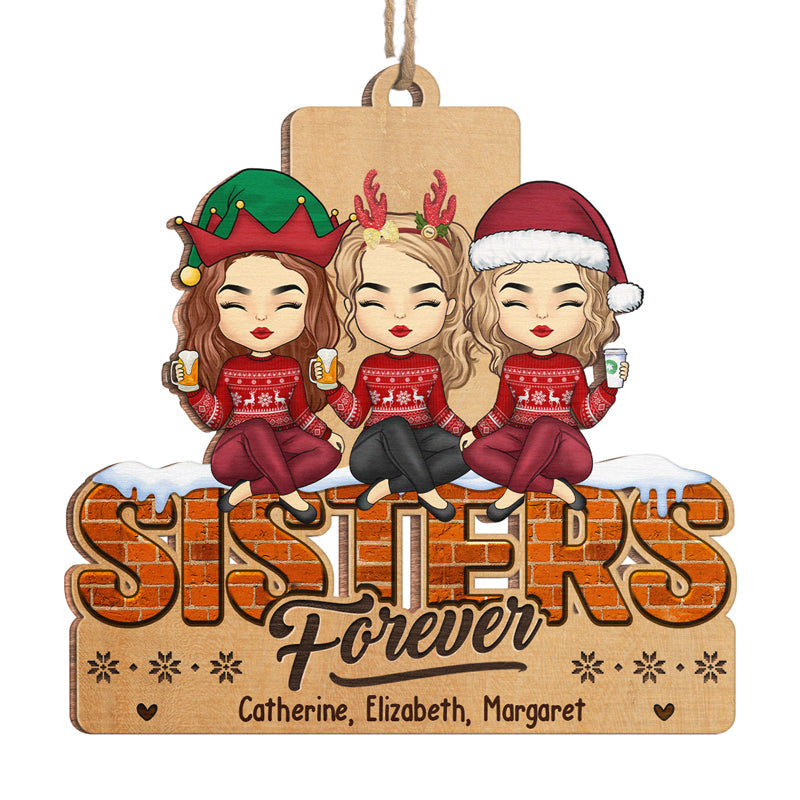 We Are More Than Best Friends - Bestie Personalized Custom Ornament - Wood Custom Shaped - Christmas Gift For Best Friends, BFF, Sisters