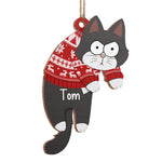 Custom Name Christmas Cat Gifts for Cat Lovers - Personalized Ornament