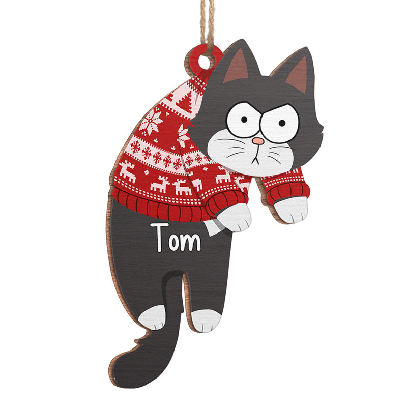 Custom Name Christmas Cat Gifts for Cat Lovers - Personalized Ornament