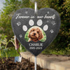 Custom Photo You Left Paw Prints On Our Hearts - Memorial Personalized Memorial Garden Slate & Hook - Sympathy Gift, Gift For Pet Owners, Pet Lovers