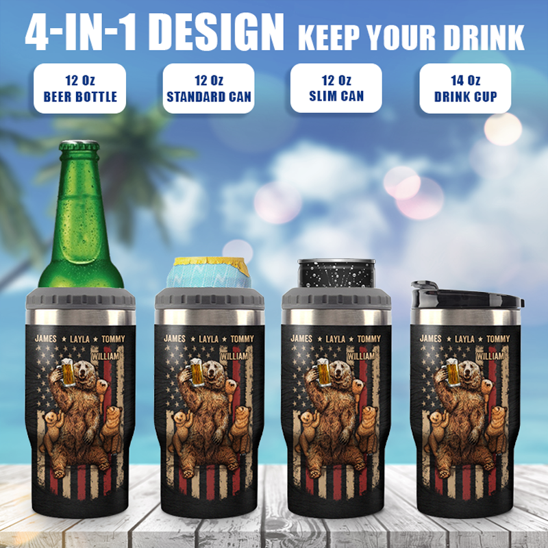 It's A Father Figure - Family Personalized Custom Can Cooler - Father's Day, Birthday Gift For Dad