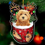 Christmas Puppy in Stocking - Festive Dog Lover Ornament