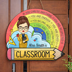 Custom Teacher Character Inspirational Classroom Decor - Personalized Wood Sign