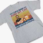 Custom I Like Beer and My Cat Gifts for Cat Dads - Personalized Apparel