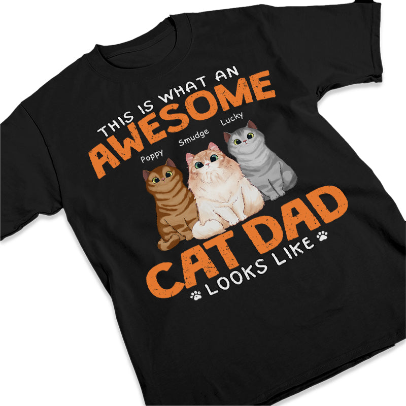 Awesome Cat Dad - Cat Personalized Custom Unisex T-shirt, Hoodie, Sweatshirt - Father's Day, Gift For Pet Owners, Pet Lovers
