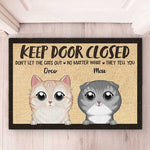 Custom Name Keep Door Closed Cat Lover Gifts - Personalized Doormat