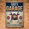 Hey, Toys Fixed Free Here! - Family Personalized Custom Home Decor Metal Sign - Father's Day, House Warming Gift For Dad