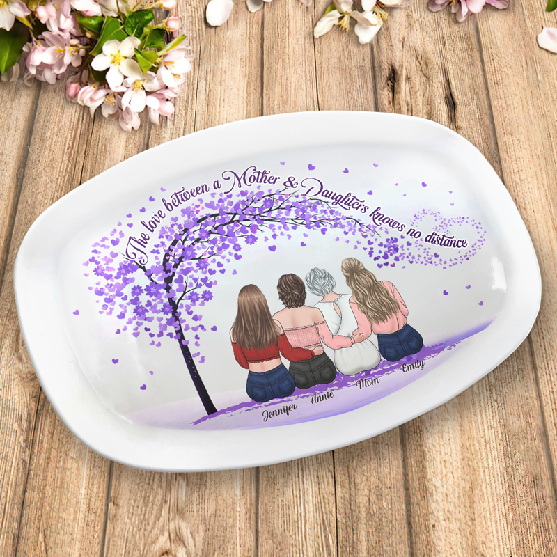 Custom Name Mother Daughter Long Distance Gifts - Personalized Platter
