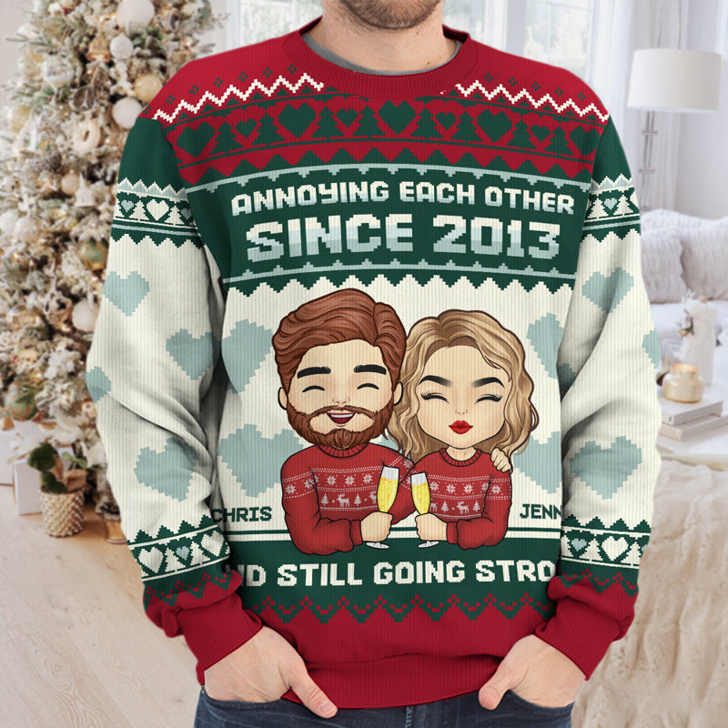 Custom Name Funny Couple Anniversary Gifts - Personalized Sweatshirt