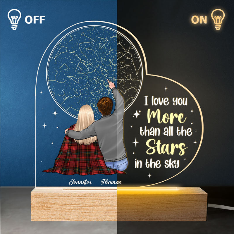 Custom Name Starry Sky Couple Gifts - Personalized 3D LED Light