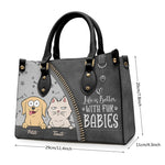 Custom Name Dog and Cat Gifts for Pet Lovers - Personalized Leather Handbag
