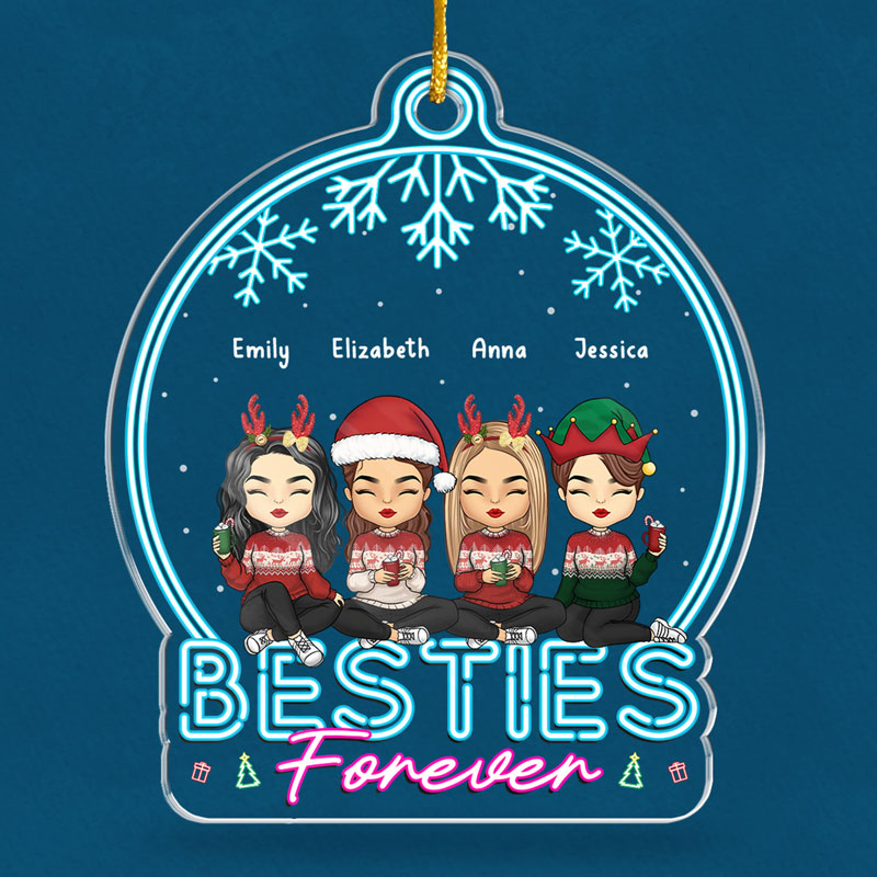 Custom Name Christmas Bestie Gifts for Women - Personalized Ornament
