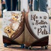 Pets Make Our Life Whole - Dog & Cat Personalized Custom Luggage Cover - Gift For Pet Owners, Pet Lovers