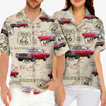 Route 66 Classic Car Road Trip Shirt - Hawaiian Shirt