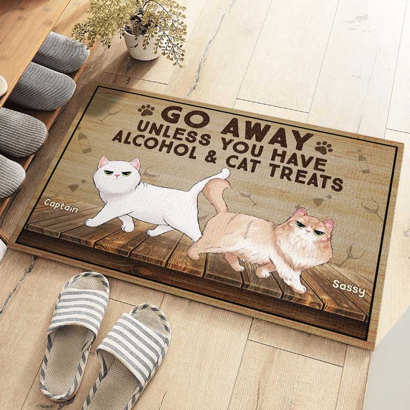 Custom Cat Name Funny Gifts for Cat Lovers - Personalized Doormat