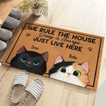 Custom Cat Name House Rules Gifts for Cat Lovers - Personalized Doormat