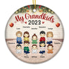 My Grandkids Are My Favorite - Family Personalized Custom Ornament - Ceramic Round Shaped - Christmas Gift For Family Members