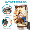 A Woman Cannot Survive On Coffee Alone - Dog & Cat Personalized Custom Tumbler - Birthday Gift For Pet Owners, Pet Lovers