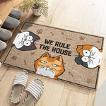 Custom Cats Rule the House Home Decor - Personalized Doormat