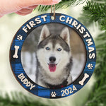 Custom Pet Photo First Christmas Gifts for Dog Lovers - Personalized Ornament