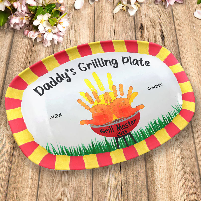 Custom Name Grilling Gifts for Dad - Personalized Platter