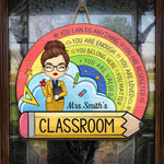 Custom Teacher Character Inspirational Classroom Decor - Personalized Wood Sign