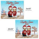 Custom Name Christmas Couple Gifts - Personalized Jigsaw Puzzle