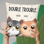 Custom Double Trouble Cat Decor - Personalized Pillow