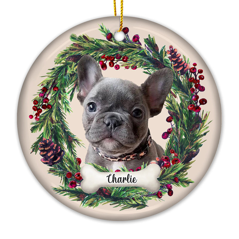 Custom Name Christmas Dog Gifts for Pet Lovers - Personalized Ceramic Ornament