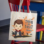 Custom Name Halloween Gifts for Kids - Personalized Tote Bag