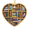Books May Well Be The Only True Magic - Ceramic Heart Shaped Ornament - Christmas Gift For Book Lovers