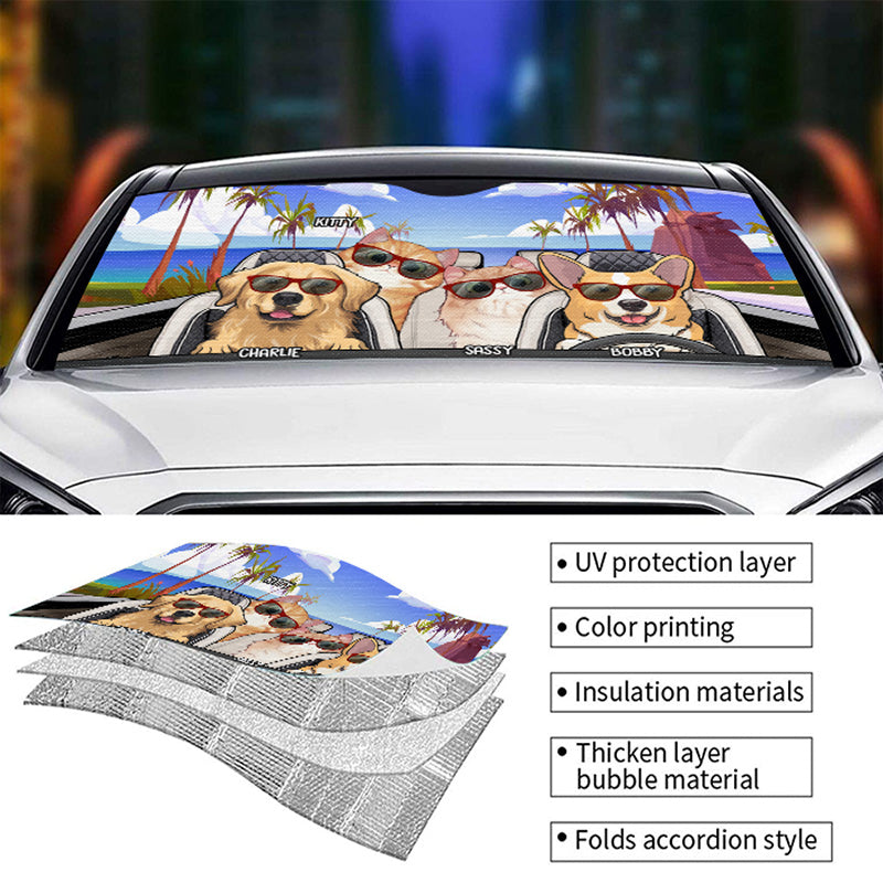 Custom Pet Road Trip Gifts for Pet Lovers - Personalized Auto Sunshade