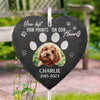 Custom Photo You Left Paw Prints On Our Hearts - Memorial Personalized Memorial Garden Slate & Hook - Sympathy Gift, Gift For Pet Owners, Pet Lovers