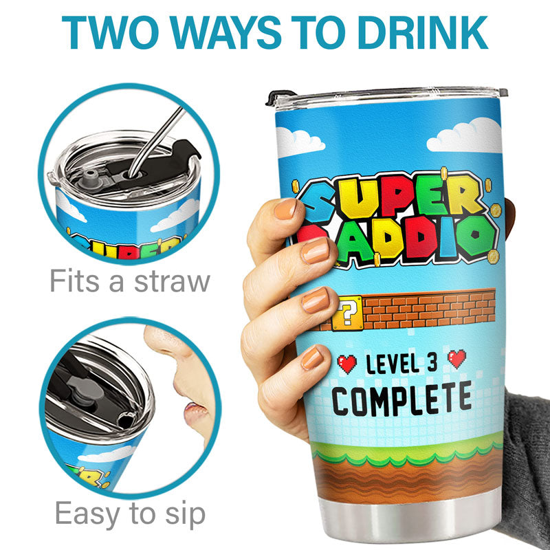 Super Daddio And Mommio - Family Personalized Custom Tumbler - Birthday Gift For Mom, Dad
